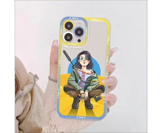 Силиконовый чехол "Cute" Warrior girl для iPhone 14 Pro