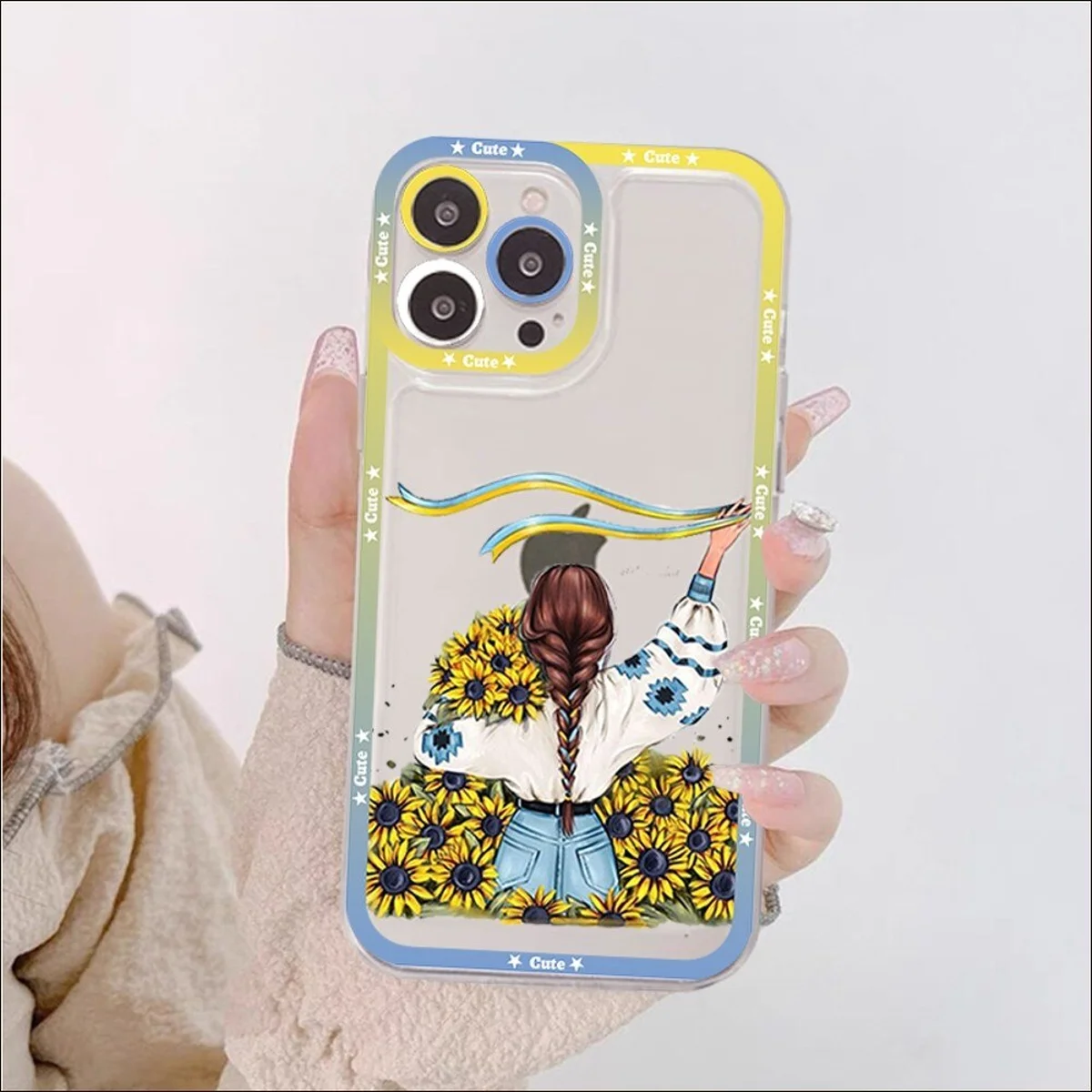 Силиконовый чехол "Cute" Ukrainian girl для iPhone 13 Pro