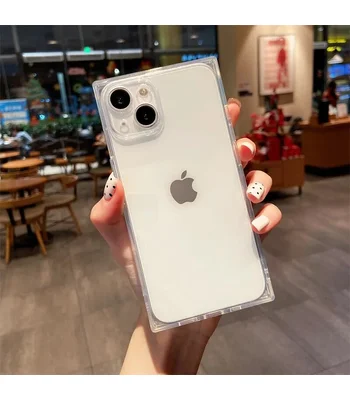 Силіконовий чохол "Square" квадратний для iPhone 15 Plus Прозорий