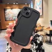 Силиконовый чехол "Candy Wavy" для Apple iPhone 15 Plus Черный
