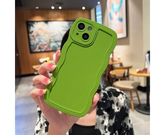 Силиконовый чехол "Candy Wavy" для Apple iPhone 15 Зеленый