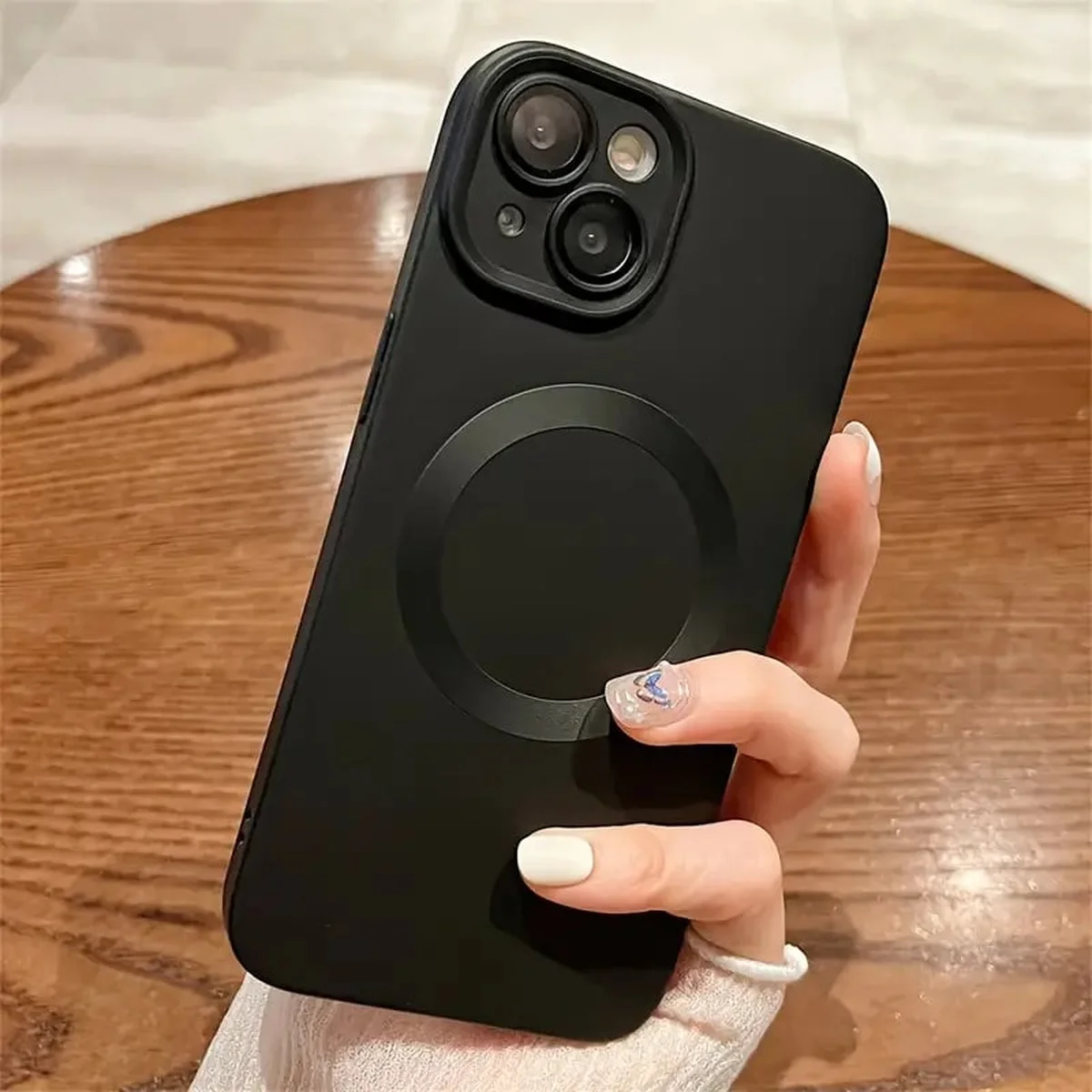 Силіконовий чохол "TPU Matte" with MagSafe для Apple iPhone 13 Чорний