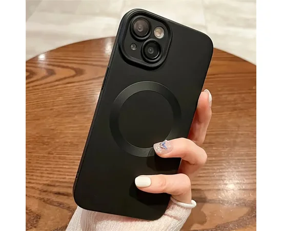 Силиконовый чехол "TPU Matte" with MagSafe для Apple iPhone 15 Черный