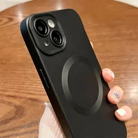 Силіконовий чохол "TPU Matte" with MagSafe для Apple iPhone 13 Чорний