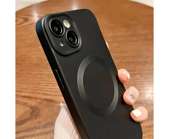 Силиконовый чехол "TPU Matte" with MagSafe для Apple iPhone 15 Черный