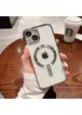 Силиконовый чехол "Transparent Plating" with MagSafe для Apple iPhone 14 Серебряный