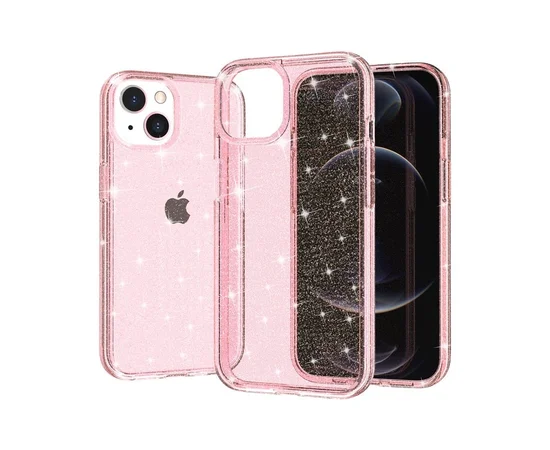 Силіконовий чохол "Bling Diamond" з блискітками для iPhone 14 Plus Рожевий