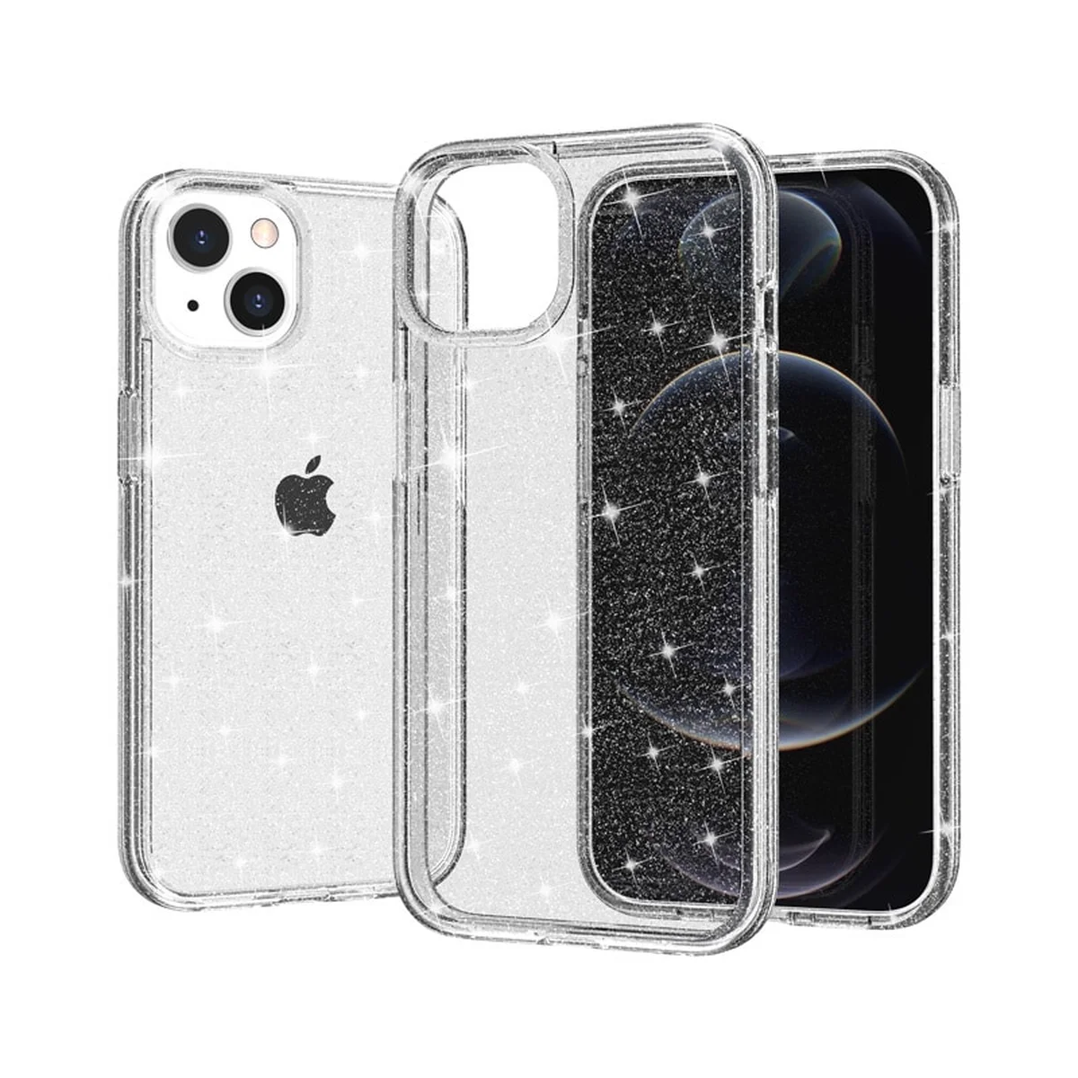 Силіконовий чохол "Bling Diamond" з блискітками для iPhone 14 Plus Прозорий