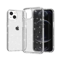 Силіконовий чохол "Bling Diamond" з блискітками для iPhone 14 Plus Прозорий