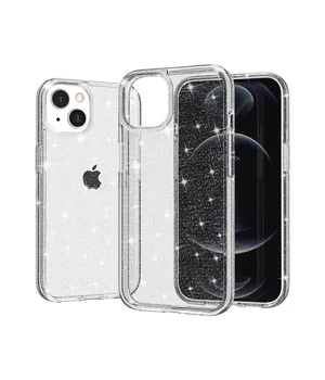 Силиконовый чехол "Bling Diamond" с блестками для iPhone 14 Plus Прозрачный