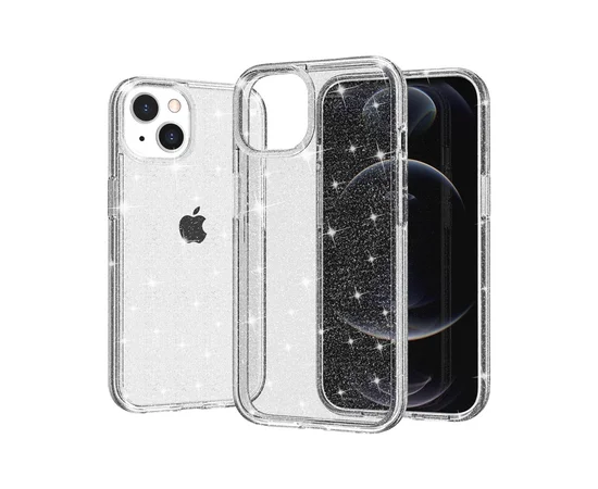 Силіконовий чохол "Bling Diamond" з блискітками для iPhone 14 Plus Прозорий