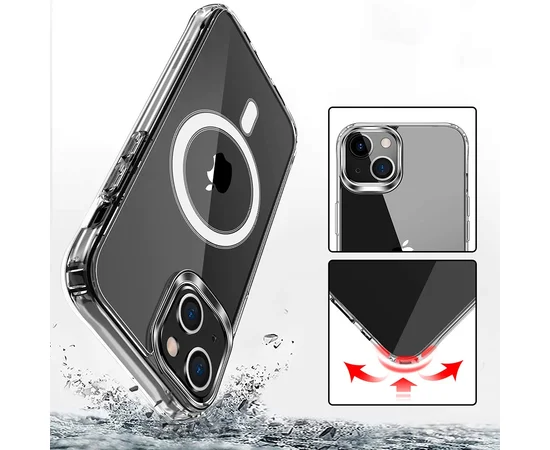 Силиконовый чехол "JASTER" with MagSafe для iPhone 15 Plus Прозрачный