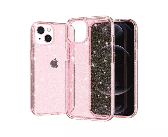 Силіконовий чохол "Bling Diamond" з блискітками для iPhone 14 Plus Рожевий