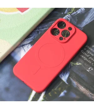 Силіконовий чохол "Silicone Matte" with MagSafe для Apple iPhone 14 Pro Max Червоний