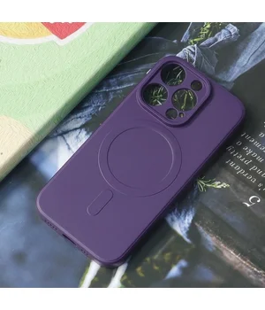 Силіконовий чохол "Silicone Matte" with MagSafe для Apple iPhone 12 Pro Max Фіолетовий