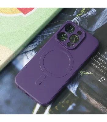 Силіконовий чохол "Silicone Matte" with MagSafe для Apple iPhone 12 Pro Max Фіолетовий