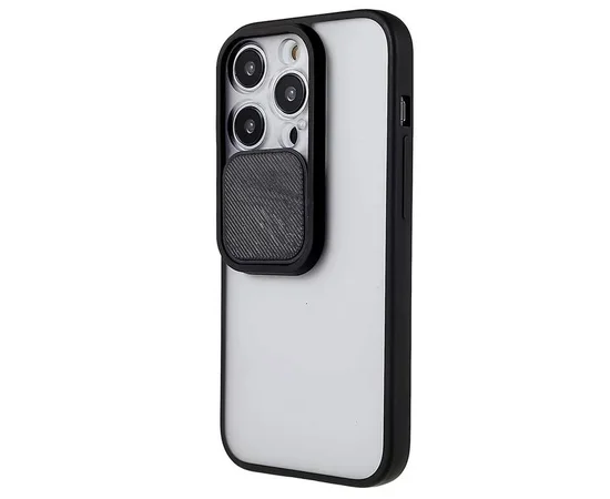 Силиконовый чехол "Camera Slide" со шторкой для iPhone 14 Pro Черный