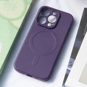 Силиконовый чехол "Silicone Matte" with MagSafe для Apple iPhone 12 Pro Max Фиолетовый