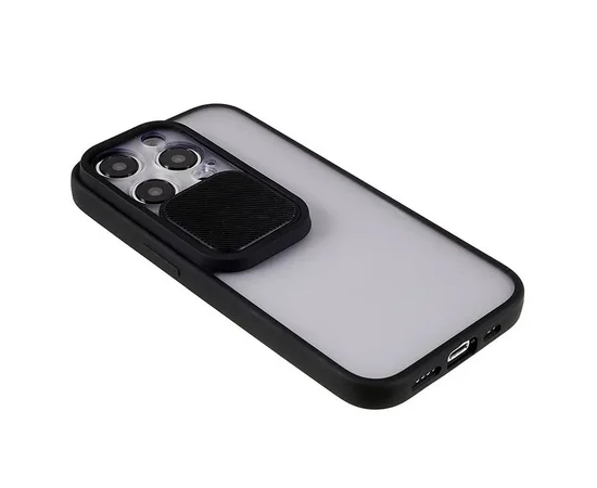 Силиконовый чехол "Camera Slide" со шторкой для iPhone 14 Pro Черный