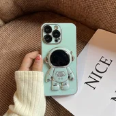 Силіконовий чохол "Космонавт" з підставкою для Apple iPhone 15 Pro Max М'ятний