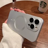 Силиконовый чехол "Luxury Matte" with MagSafe для Apple iPhone 14 Pro Max Серебряный