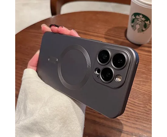 Силиконовый чехол "Luxury Matte" with MagSafe для Apple iPhone 15 Pro Серый