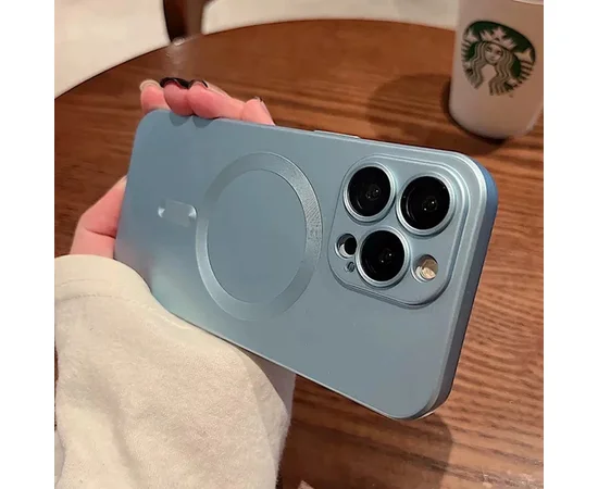 Силиконовый чехол "Luxury Matte" with MagSafe для Apple iPhone 14 Pro Max Светло-синий