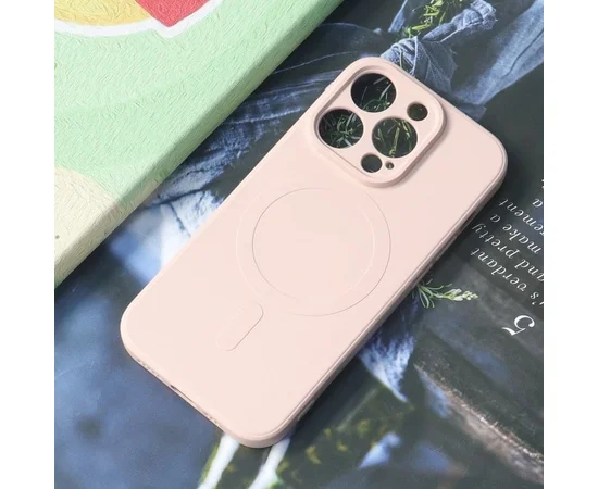 Силіконовий чохол "Silicone Matte" with MagSafe для Apple iPhone 14 Pro Max Pink Sand