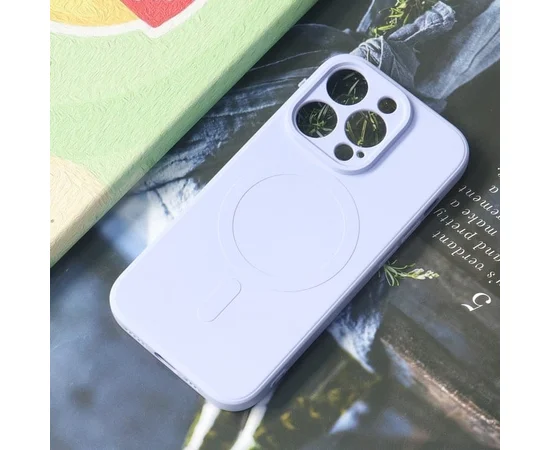 Силиконовый чехол "Silicone Matte" with MagSafe для Apple iPhone 14 Pro Max Fumigation purple