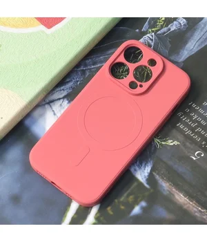 Силіконовий чохол "Silicone Matte" with MagSafe для Apple iPhone 14 Pro Max Camellia Red