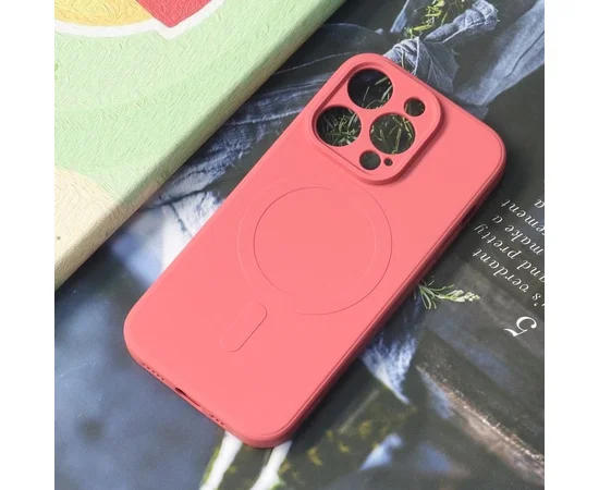 Силіконовий чохол "Silicone Matte" with MagSafe для Apple iPhone 13 Pro Max Camellia Red