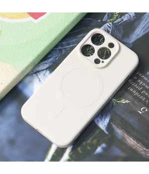 Силиконовый чехол "Silicone Matte" with MagSafe для Apple iPhone 13 Pro Max Antique White