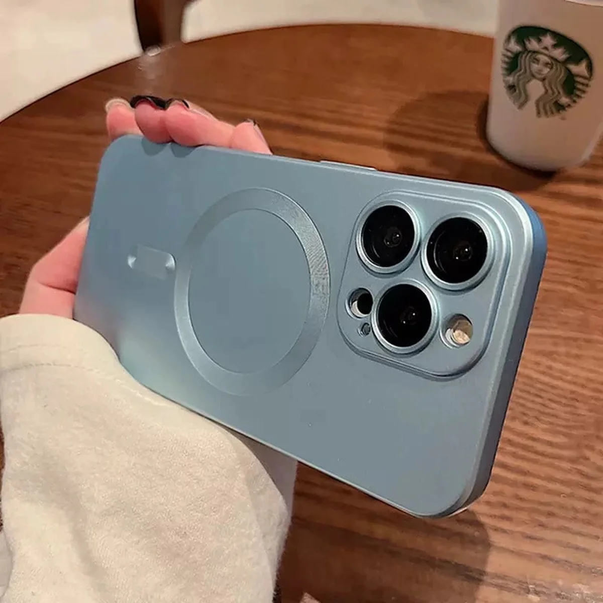 Силиконовый чехол "Luxury Matte" with MagSafe для Apple iPhone 14 Pro Max Светло-синий