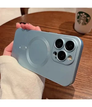 Силиконовый чехол "Luxury Matte" with MagSafe для Apple iPhone 13 Pro Max Светло-синий