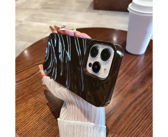 Силиконовый чехол "Silk Wavy" для iPhone 14 Pro Max Темно-коричневый