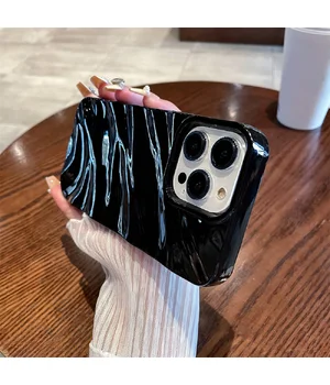 Силиконовый чехол "Silk Wavy" для iPhone 14 Pro Max Черный