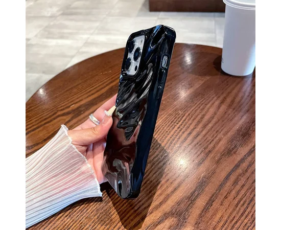 Силиконовый чехол "Silk Wavy" для iPhone 14 Pro Max Черный