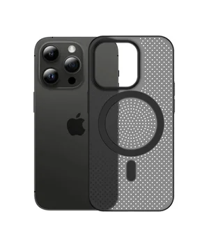 Пластиковый чехол "Thin Mesh" with MagSafe для Apple iPhone 14 Pro Черный