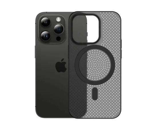 Пластиковий чохол "Thin Mesh" with MagSafe для Apple iPhone 14 Pro Чорний