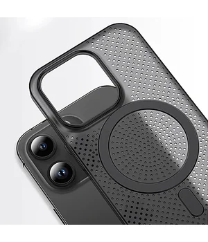 Пластиковый чехол "Thin Mesh" with MagSafe для Apple iPhone 14 Pro Черный