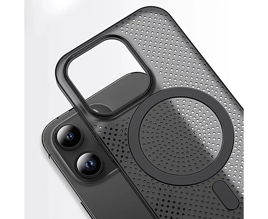 Пластиковий чохол "Thin Mesh" with MagSafe для Apple iPhone 14 Pro Чорний