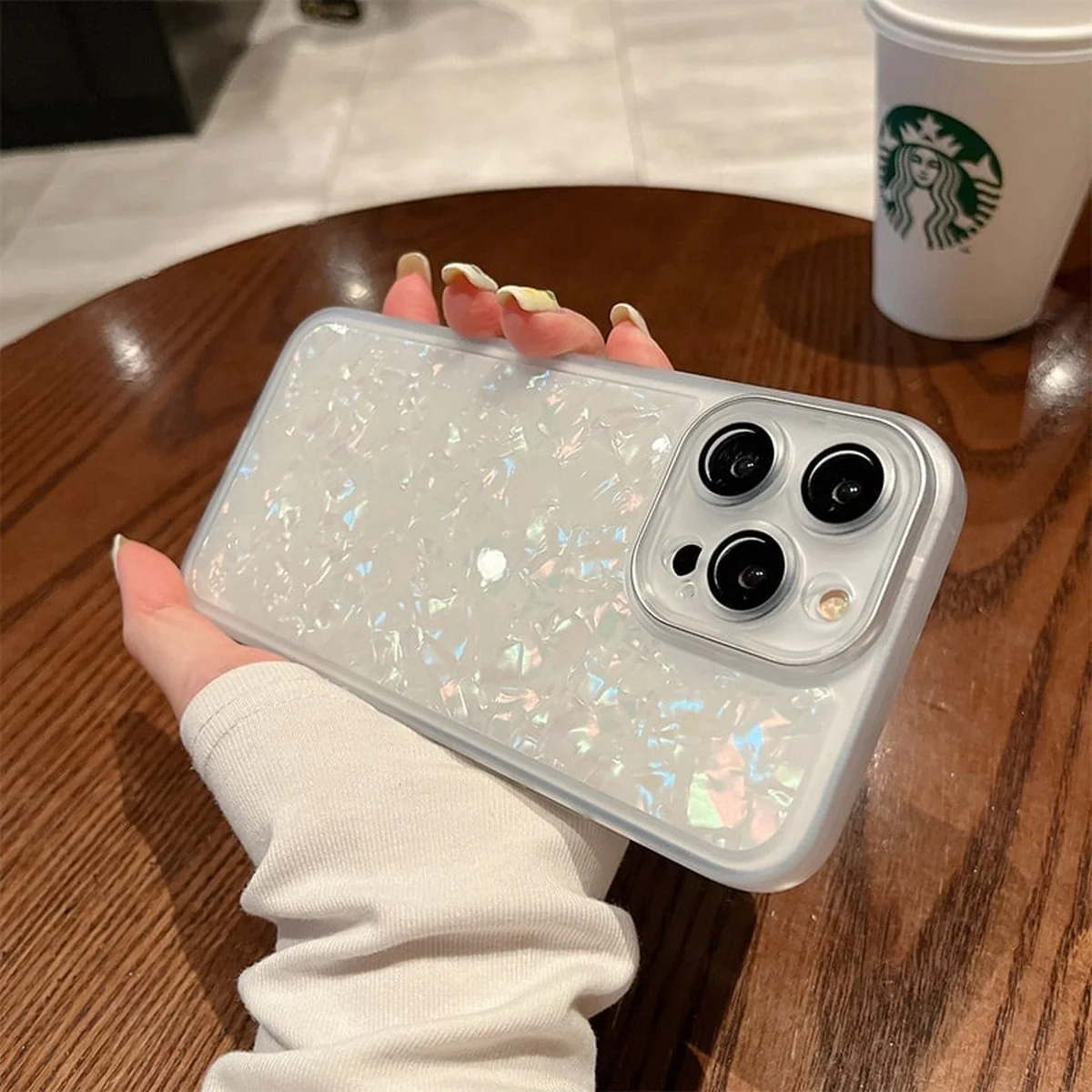 Силиконовый чехол "Bling Marble" для Apple iPhone 13 Pro Max Белый