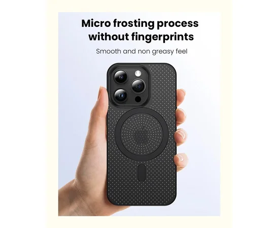 Пластиковий чохол "Thin Mesh" with MagSafe для Apple iPhone 14 Pro Чорний