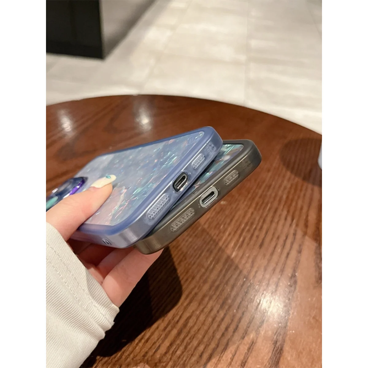 Силиконовый чехол "Bling Marble" для Apple iPhone 14 Pro Синий