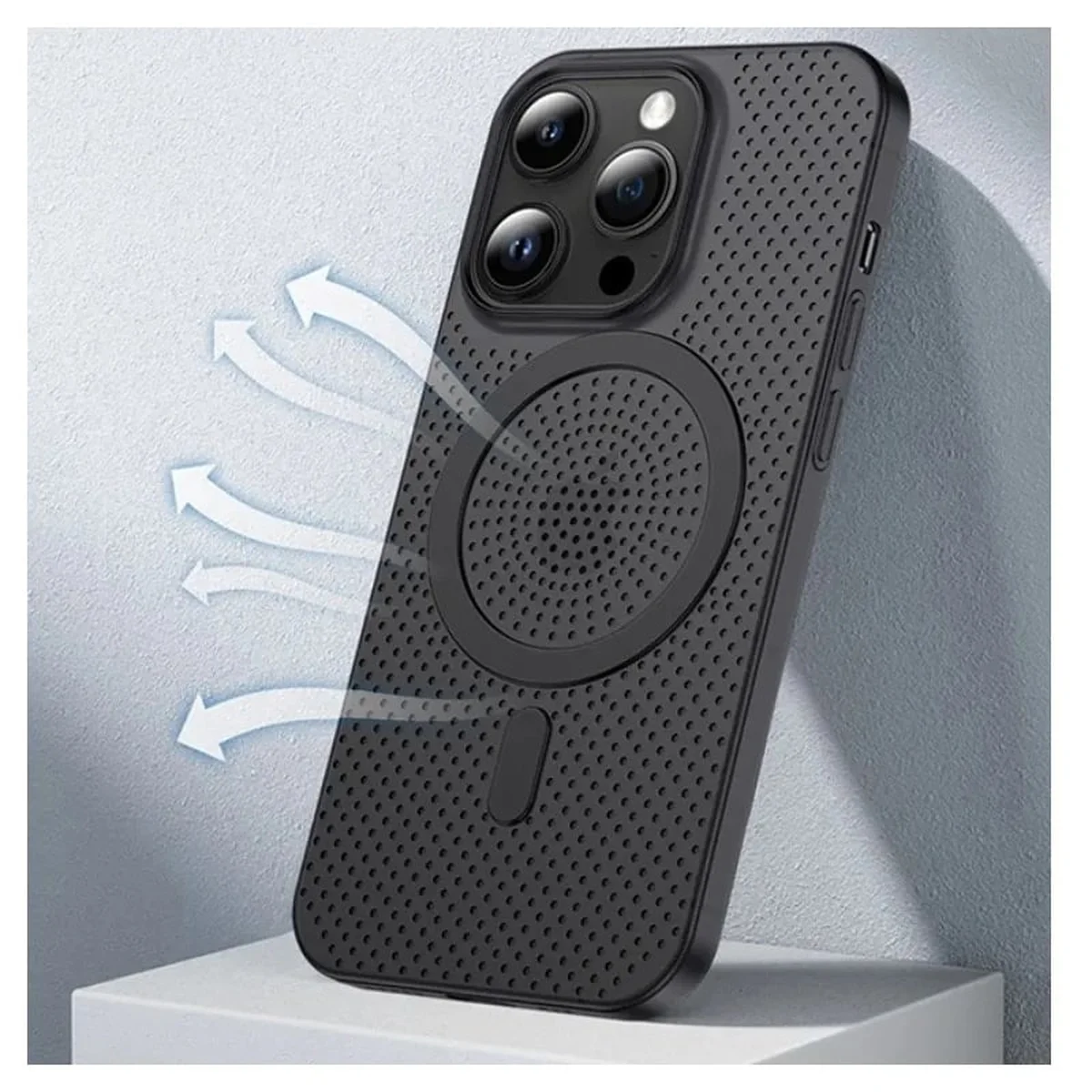 Пластиковый чехол "Thin Mesh" with MagSafe для Apple iPhone 13 Pro Черный