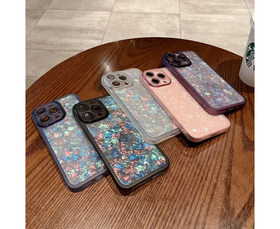 Силиконовый чехол "Bling Marble" для Apple iPhone 14 Pro Фиолетовый