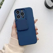 Силиконовый чехол "Vertical Lens Protection" для iPhone 14 Pro Синий