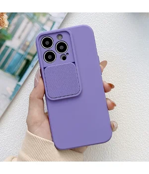 Силиконовый чехол "Vertical Lens Protection" для iPhone 13 Pro Max Фиолетовый