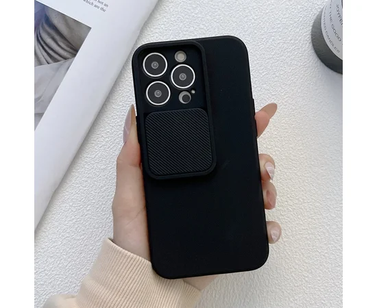 Силіконовий чохол "Vertical Lens Protection" для iPhone 13 Pro Чорний