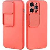 Силіконовий чохол "Vertical Lens Protection" для iPhone 14 Pro Рожево-помаранчевий